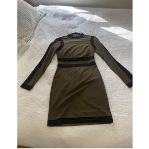 Mink Pink XS long sleeve mini green dress